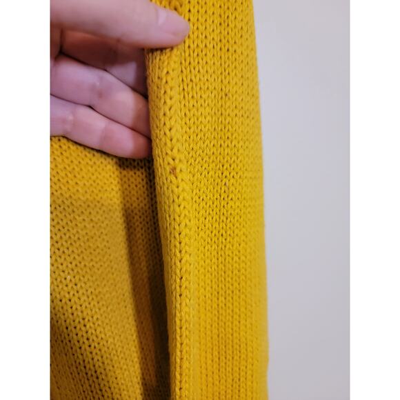 Loft Women's 100% Cotton Open Front Knit Cardigan Sweater Yellow Size Medium - Picture 4 of 7